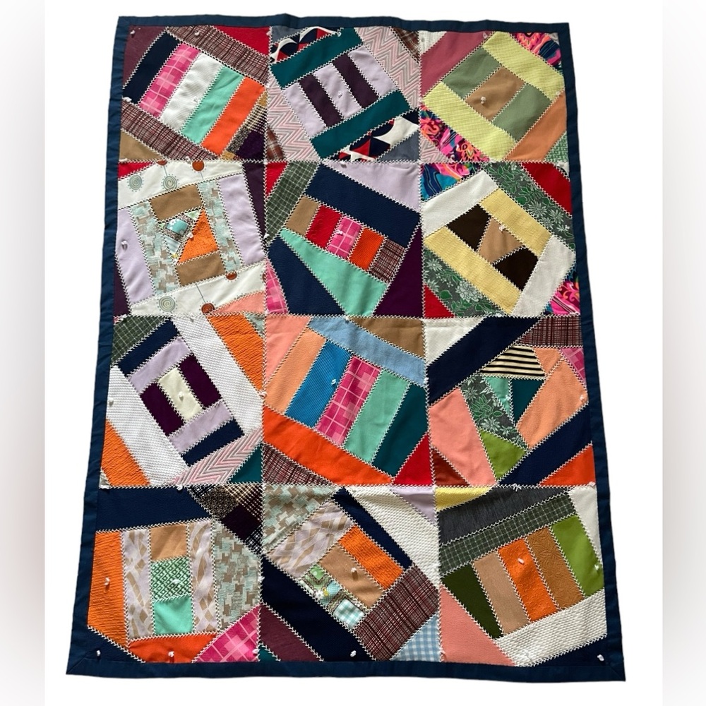 Handmade Patchwork Small Colorful Quilt 52.5”x38.5”